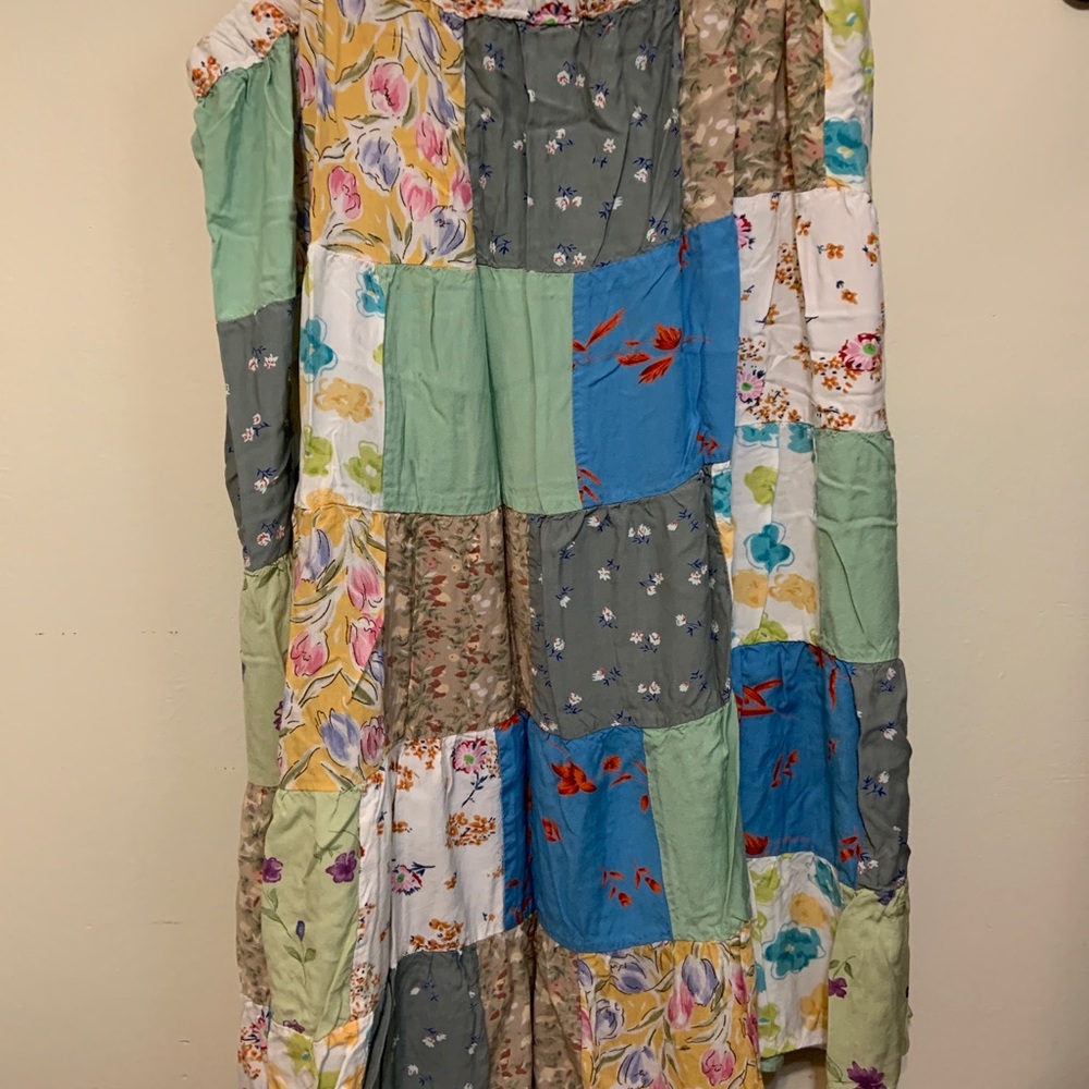 Allison Woods skirt Patchwork Boho Cotton Size 1X